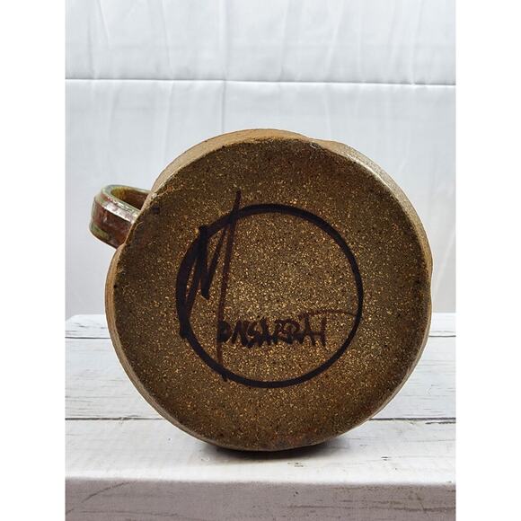 Sculptural Studio Art Pottery, Signed by Monsarrat Stoneware Jug/Pitcher, No Lid - Picture 7 of 13